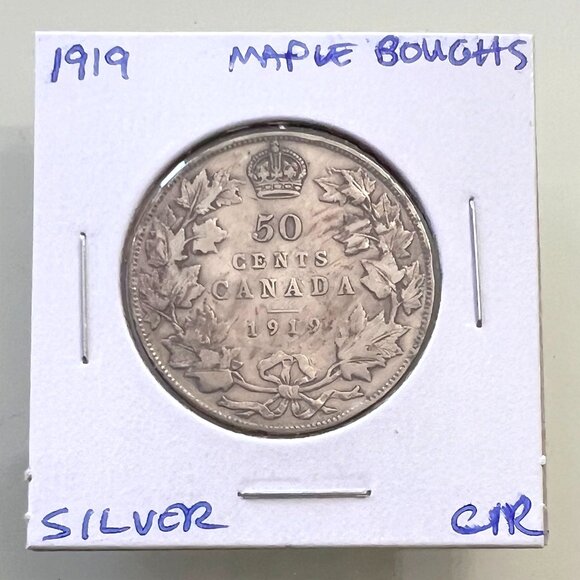 1919 Canada King George V Silver 1/2 Dollar Coin! - Picture 1 of 6